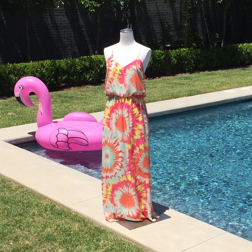 NWT colorful lined maxi dress. Gorg summer colors!